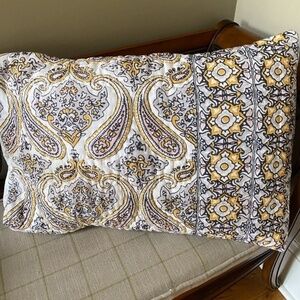 Anthropologie Paisley Quilted Standard Pillow Sham